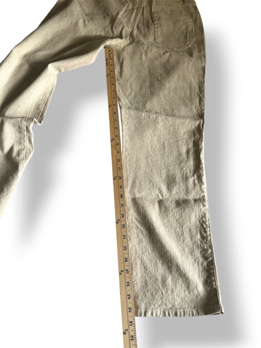 Liz Claiborne Women's Wide-Leg Linen/Cotton Blend Pants in Light Beige Size 14. - Picture 7 of 7